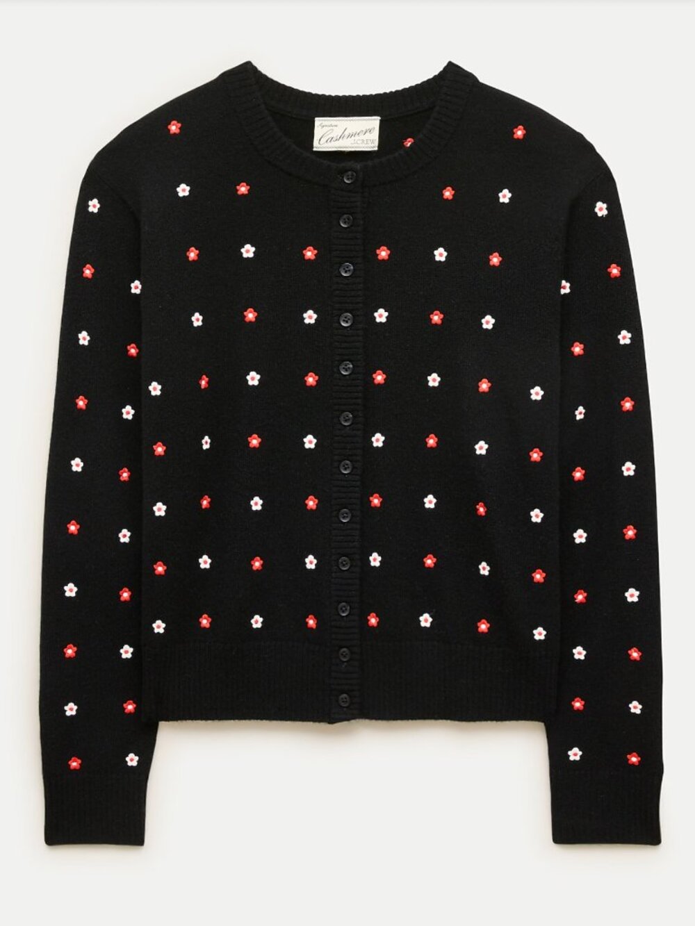 NWT J.crew Perfect cashmere cardigan with floral embroidery Sz M